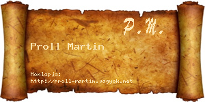 Proll Martin névjegykártya